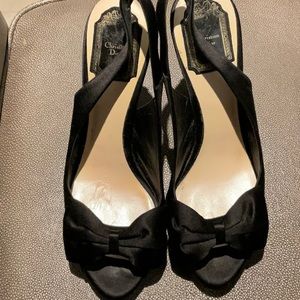 Christian Dior Black Platform Slingback Heel